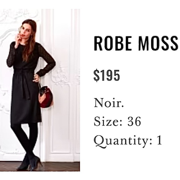 Sézane Moss Dress Black Size 4 US / 36 FR - Picture 4 of 17